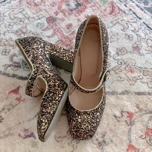 Jcrew glitter Mary Janes